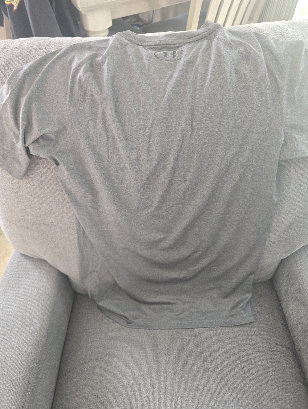 Under Armour Gray Performance Compression Tee with Center Logo - Picture 5 of 5